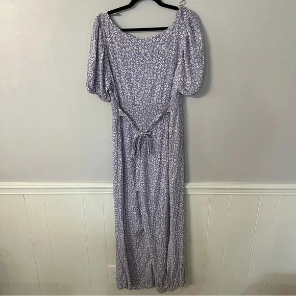 Auguste The Label Women’s Short Sleeve Lavender Floral V-Neck Jumpsuit Sz 10 GUC - Picture 12 of 12